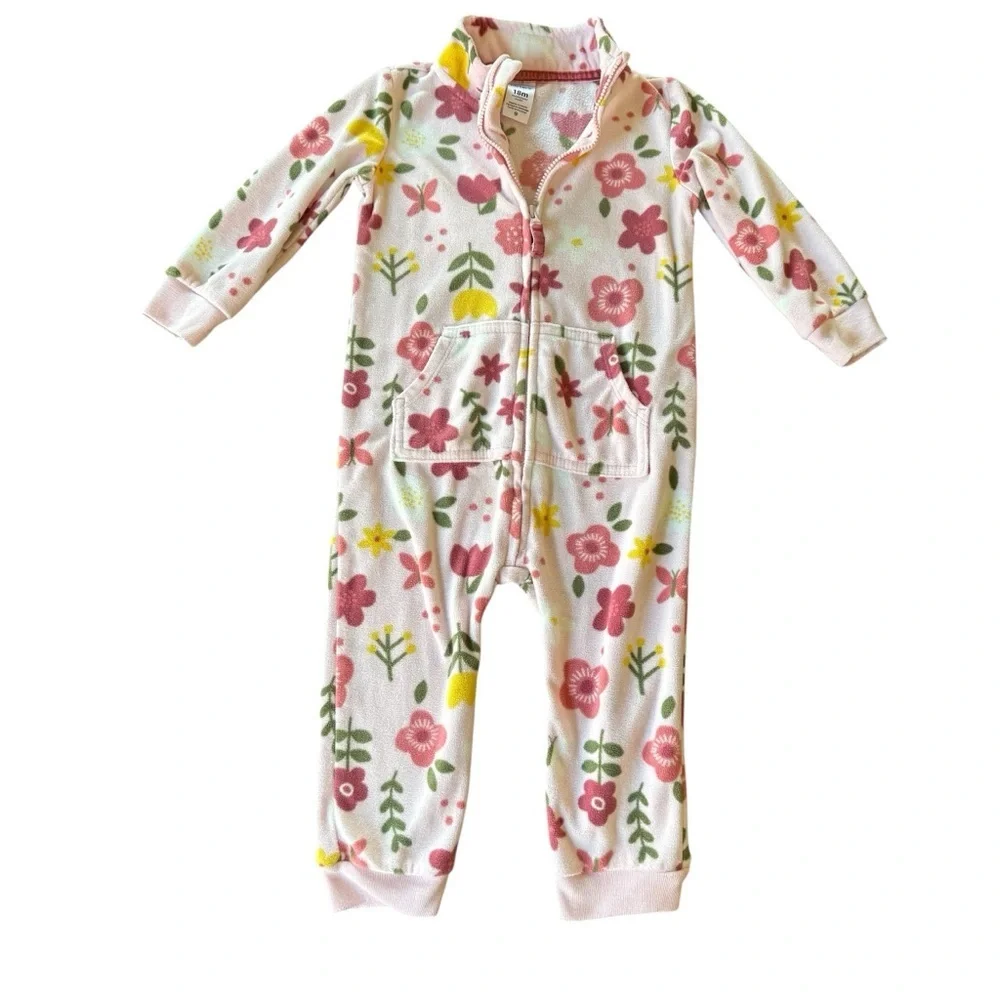 Carter’s Bundle Set 3PC Floral Hearts Pink Pajama Bodysuit Baby Girl 18M